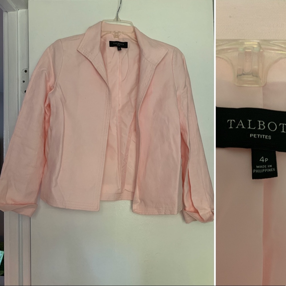 Pink thick linen blazer